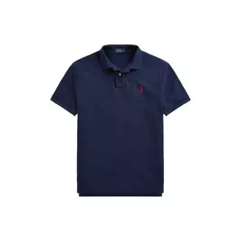 Polo Ralph Lauren SS23 Логотип Pattern Вышитый Короткий Рукав Поло Рубашка Мужская Топы Темно-Синий MNPOKNI1N821223-410 XS