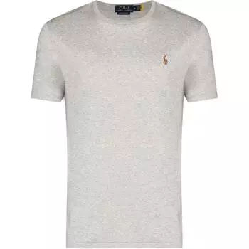 Polo Ralph Lauren SS23 Логотип Pattern Вышитый Круглый вырез Короткий рукав Футболка Мужские футболки Серый 710740727-012 S