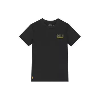 Polo Ralph Lauren SS23 Логотип Печать Свободный Покрой Круглый Вырез Футболка Мужские Топы Черный 710901164-003 L