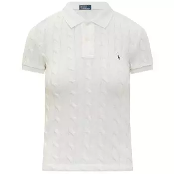 Polo Ralph Lauren SS23 Логотип Полосатый Принт Короткий Рукав Поло Рубашка Женские Топы Белый 211891579-001 L