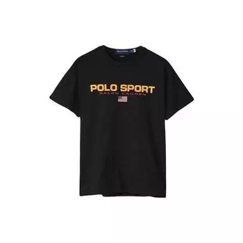 Polo Ralph Lauren SS23 Логотип Принт Короткий Рукав Футболка Мужская Футболка Черная 710750444-020 L