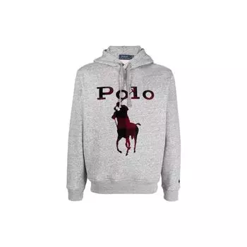 Polo Ralph Lauren SS23 Логотип Принт Пуловер Длинный Рукав Толстовка Мужская Толстовка Серый 710881816-002 M