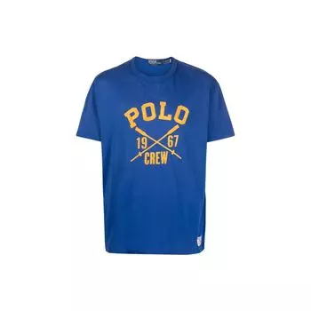 Polo Ralph Lauren Ss23 Логотип Принт Пуловер Футболка с коротким рукавом Мужские топы Королевский синий 710900957-001 L