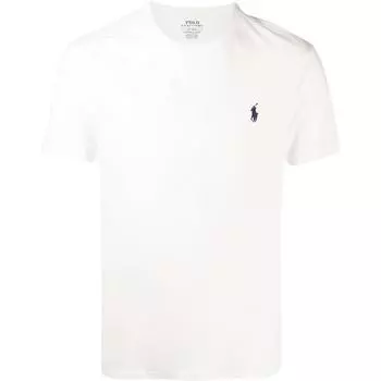 Polo Ralph Lauren SS23 Логотип Вышитый Хлопок Футболка с Коротким Рукавом Мужские Топы Розовый Белый 710671438-186 S