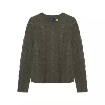 Polo Ralph Lauren SS23 Логотип Вышитый Косы Трикотажный Пуловер Свитер Женский свитер Армейский Зеленый 211881699-003 XS