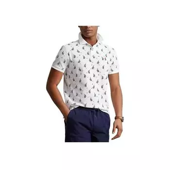 Polo Ralph Lauren SS23 Логотип Вышитый Повседневный Короткий Рукав Поло Рубашка Мужская Топы Белый 710913621-001 S