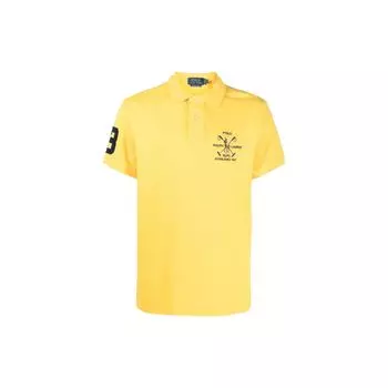 Polo Ralph Lauren SS23 Логотип Вышитый Прямой Покрой Короткий Рукав Поло Мужские Топы Желтый 710900615-004 M