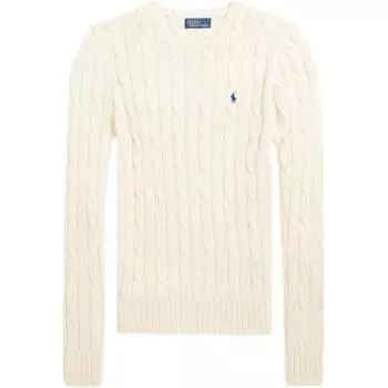 Polo Ralph Lauren SS23 логотип вышитый однотонный круглый вырез свитер женский свитер Off-White WMPOSWENC020651-101 XL