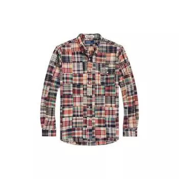 Polo Ralph Lauren SS23 Лоскутная клетчатая однобортная рубашка с длинным рукавом Мужские рубашки Многоцветный MNPOWOV16822799-999 XL