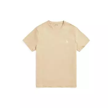 Polo Ralph Lauren SS23 Однотонная футболка с вышитым логотипом, с круглым вырезом и короткими рукавами, мужская, топы, желтая MNPOTSH1N821598-260 L