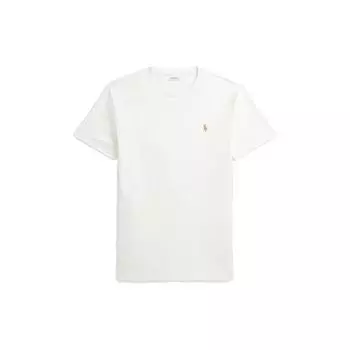 Polo Ralph Lauren SS23 однотонная футболка с вышитым логотипом и коротким рукавом, мужские топы, белые MNPOTSH1N821684-101 L