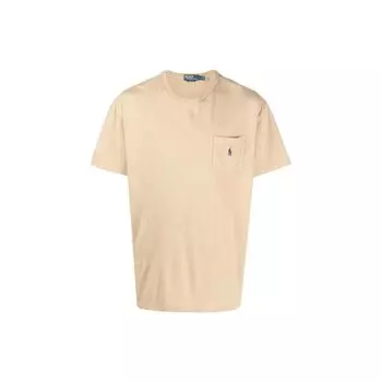 Polo Ralph Lauren Ss23 однотонная футболка с вышитым логотипом и коротким рукавом, мужская футболка, желтый цвет 710835756-005 XL