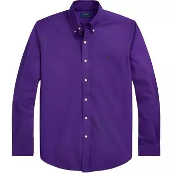 Polo Ralph Lauren SS23 однотонная хлопковая рубашка Oxford с длинным рукавом мужские рубашки фиолетовые MNPOWOV16822695-500 S