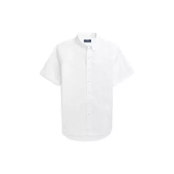 Polo Ralph Lauren SS23 Однотонная однобортная рубашка Мужские рубашки Белый MNPOWOV1N820643-100 XS
