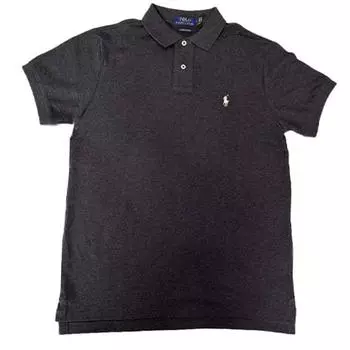 Polo Ralph Lauren SS23 однотонная повседневная рубашка поло с коротким рукавом и вышитым логотипом, мужские топы, серые 710675974-048 S