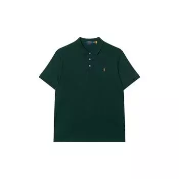 Polo Ralph Lauren SS23 Однотонная повседневная рубашка поло с вышитым логотипом с коротким рукавом для мужчин, зеленая 710870645-019 XXL