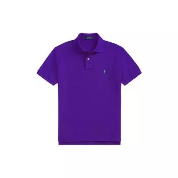 Polo Ralph Lauren SS23 Однотонная приталенная рубашка поло из сетки с коротким рукавом Унисекс топы Фиолетовый MNPOKNI1N820503-500