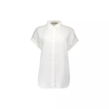 Polo Ralph Lauren SS23 однотонная рубашка на пуговицах с манжетами и коротким рукавом женские рубашки белого цвета 200699152-001 L