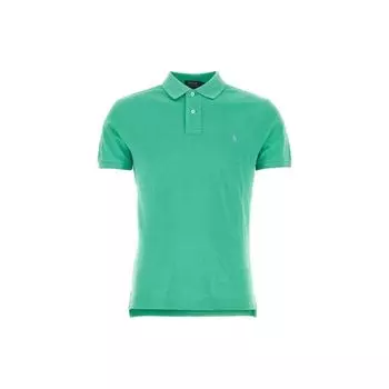 Polo Ralph Lauren SS23 Однотонная рубашка поло с коротким рукавом и вышитым логотипом, мужские топы светло-зеленого цвета 710680784-323 S