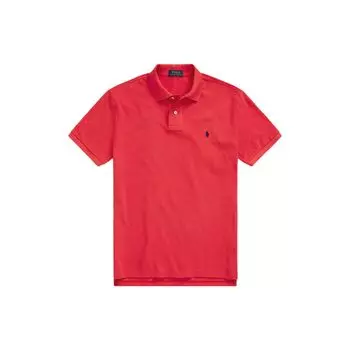 Polo Ralph Lauren Ss23 Однотонная рубашка поло с вышивкой логотипа на пуговицах с коротким рукавом для мужчин Рубашки поло 710794275-031 S