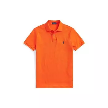 Polo Ralph Lauren Ss23 Однотонная рубашка поло с коротким рукавом и вышитым логотипом, мужская рубашка оранжевого цвета 710794276-054 S