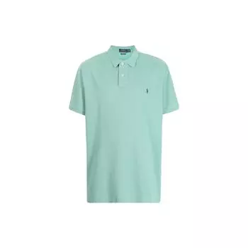Polo Ralph Lauren SS23 Однотонная рубашка поло с коротким рукавом и вышитым логотипом, мужские топы, бирюзовый цвет 710680784-220 XS