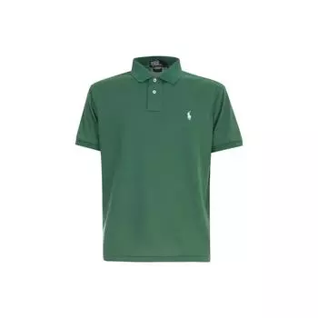 Polo Ralph Lauren SS23 Однотонная рубашка поло с коротким рукавом и вышитым логотипом, мужская зеленая 710751221-003 S