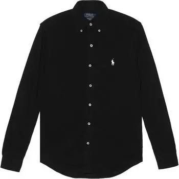 Polo Ralph Lauren Ss23 Однотонная рубашка поло с логотипом и принтом, мужские рубашки, черная 710654408-089