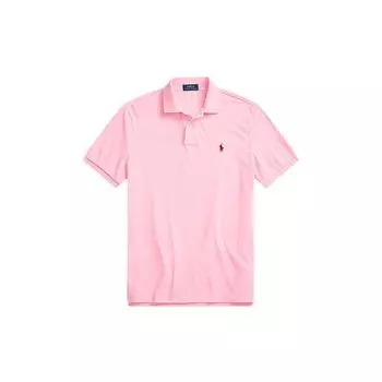 Polo Ralph Lauren SS23 Однотонная рубашка поло с вышивкой логотипа Мужские рубашки поло Розовый MNPOKNI1N822119-650 S