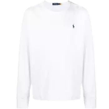 Polo Ralph Lauren Ss23 однотонный мужской свитер с длинным рукавом и вышитым логотипом, белый 710899996-002 L