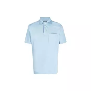 Polo Ralph Lauren SS23 Однотонный пуловер с карманом Футболка-поло с коротким рукавом Мужские топы Светло-голубой 710900790-006 L