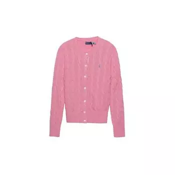 Polo Ralph Lauren Ss23 однотонный ребристый трикотажный свитер с длинными рукавами и пуговицами женский свитер розовый 211-891643-004 S