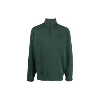 Polo Ralph Lauren Ss23 однотонный свитер с воротником-стойкой и полумолнией, мужской свитер лесного цвета 710812963-041 L