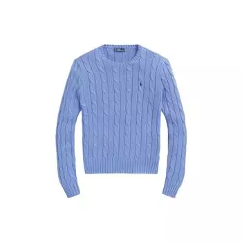 Polo Ralph Lauren SS23 однотонный толстый вязаный свитер с вышивкой женский свитер синий 211891640-003 S