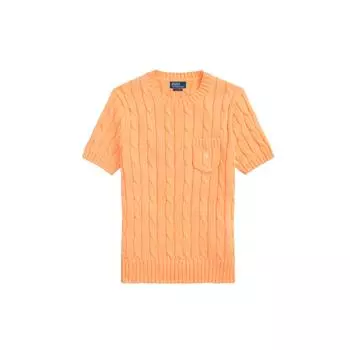 Polo Ralph Lauren SS23 однотонный вязаный хлопковый свитер Slim Fit женский свитер оранжевый WMPOSWENC020579-800 S
