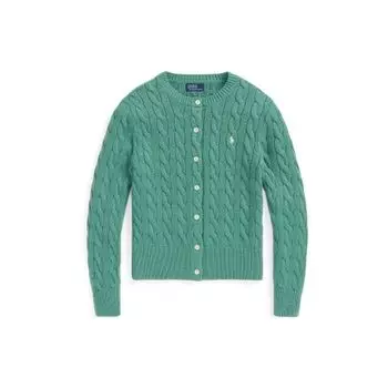 Polo Ralph Lauren SS23 однотонный вязаный свитер с вышивкой пони женский свитер зеленый WMPOSWENDW20122-300 XS