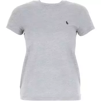 Polo Ralph Lauren Ss23 однотонный вышитый логотип пуловер короткий рукав футболка женские футболки серый 211898698-008 S