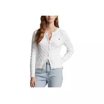 Polo Ralph Lauren SS23 однотонный вышитый вязаный свитер женский свитер белый 211891643-001 XS