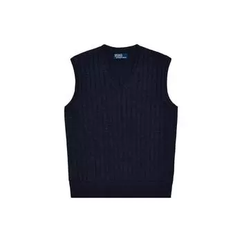Polo Ralph Lauren Ss23 однотонный жилет без рукавов с V-образным вырезом, мужские жилеты темно-синего цвета MNPOSWE1CM20080-410 S
