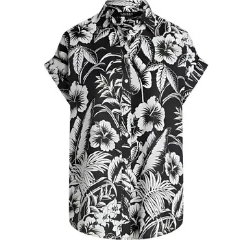 Polo Ralph Lauren SS23 Plant Print Повседневная рубашка с коротким рукавом Женские рубашки Черный 200902739-001 L