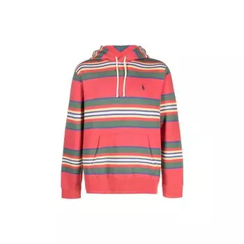 Polo Ralph Lauren Ss23 Полосатый принтованный капюшон свитшот мужской свитшот красный 710909686-001 M