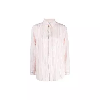 Polo Ralph Lauren Ss23 Полосатый воротник поло однобортная рубашка с длинным рукавом женские рубашки розовые 211892393-002 M