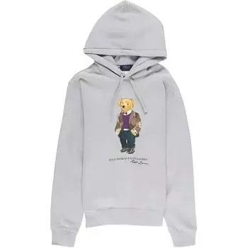 Polo Ralph Lauren SS23 Повседневная толстовка с капюшоном и длинным рукавом с принтом из мультфильмов Мужская толстовка Серая 710853309-027 S