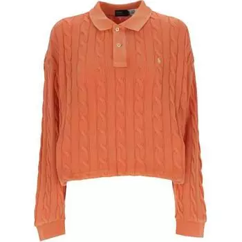 Polo Ralph Lauren SS23 Пуловер крупной вязки с длинным рукавом Женские топы Оранжевый 211892604-001 XS