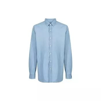 Polo Ralph Lauren Ss23 Рубашка из денима с вышивкой логотипа на манжете, с длинным рукавом, мужская рубашка, светло-голубая 7128589310011067 S