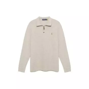 Polo Ralph Lauren Ss23 Solid Half-Zip Logo Вышитый свитшот Мужской свитшот бежевый 710857073-007 XXL