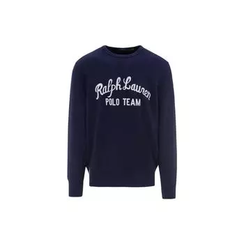 Polo Ralph Lauren SS23 Solid Logo Embroidered Crewneck Sweatshirt Men sweatshirt Navy-Blue 710841385-002 XXL