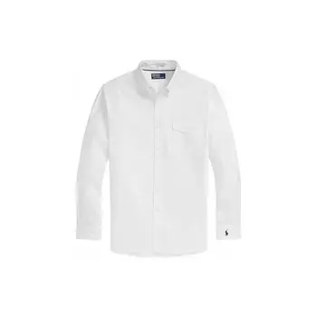 Polo Ralph Lauren SS23 Solid Logo Embroidered Long Sleeve Shirt Unisex Shirts White MNPOWOV16822167-100 M