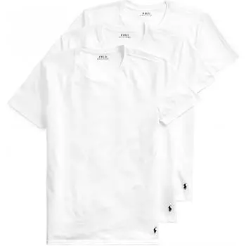 Polo Ralph Lauren SS23 Solid Logo Embroidered Crew Neck Short Sleeve T Shirts Pack 3-х Мужские топы Белый NCCNP3-WHD L