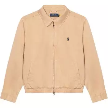 Polo Ralph Lauren Ss23 Solid Logo Embroidered Loose Cotton Khaki Jacket Women jackets Brown WMPOOTWN5A20038-250 M